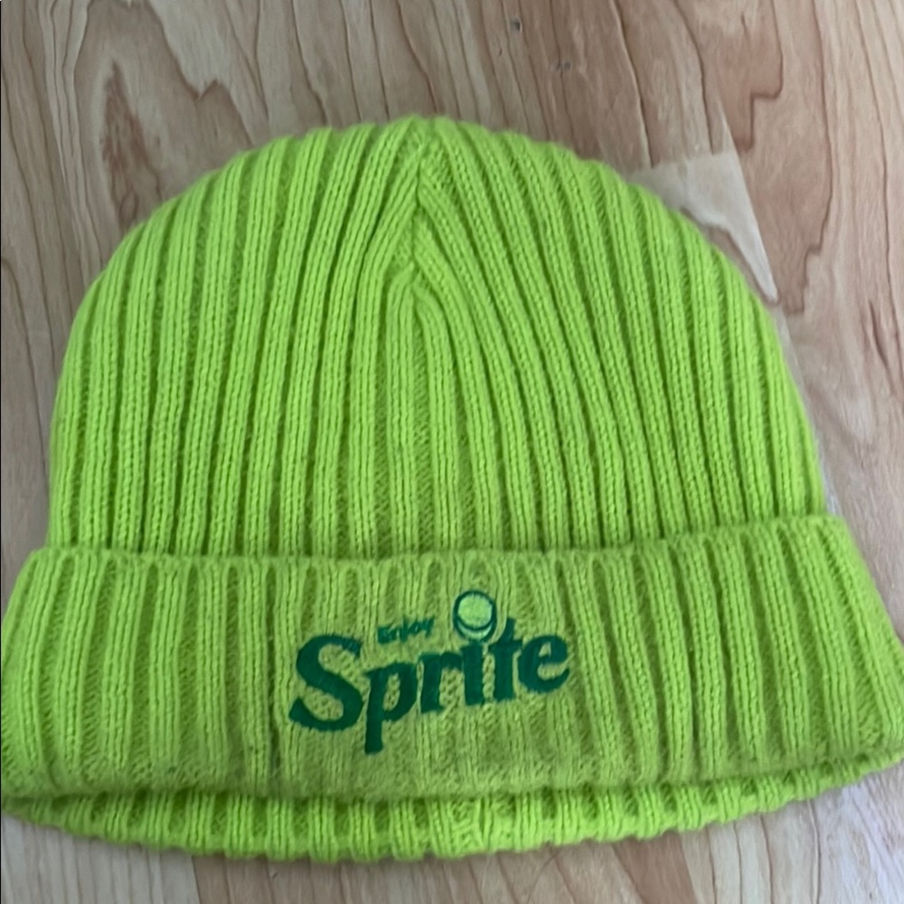 Sprite Green Ribbed Knit Beanie
